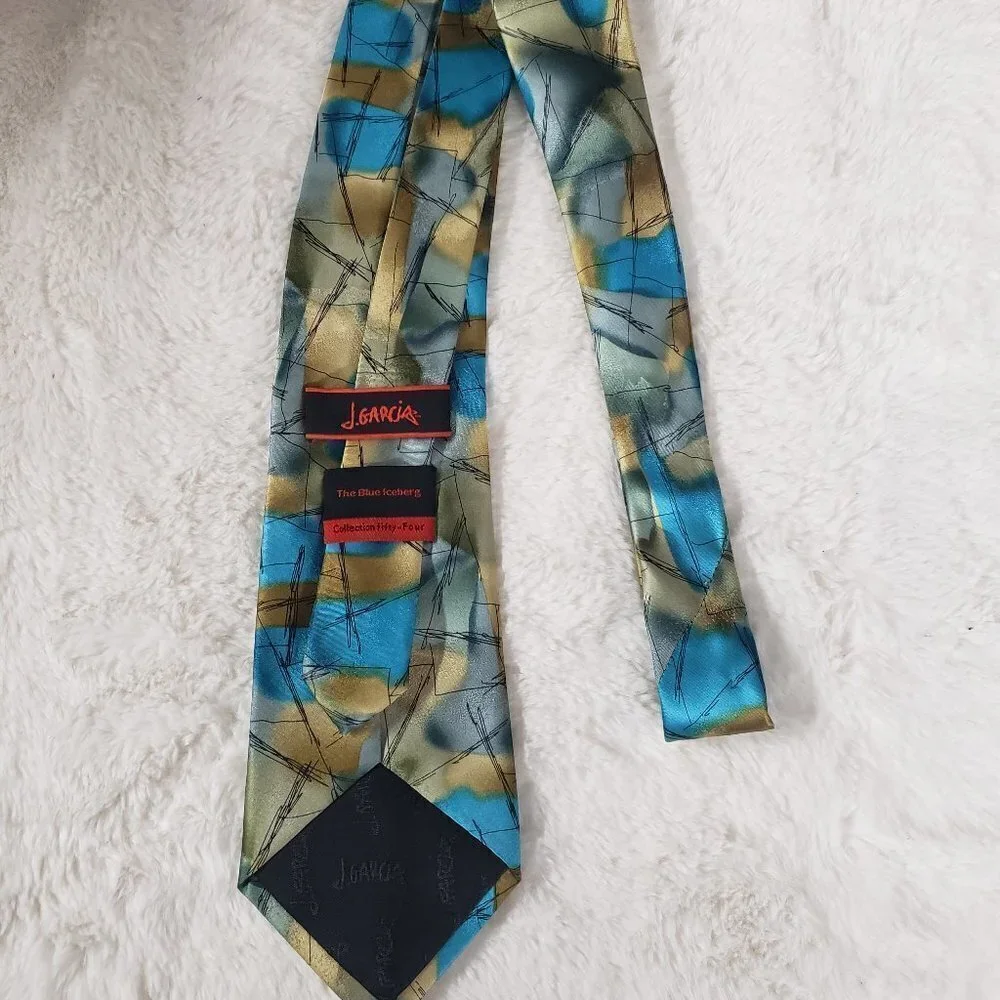 J. Garcia Collection Fifty-Four Blue Iceberg 100% Silk Tie